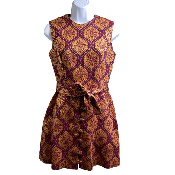 Vintage Slax N Stuf 1960’s Mod Mini Dress Size 9 Regal British India Vibes - Picture 1 of 14